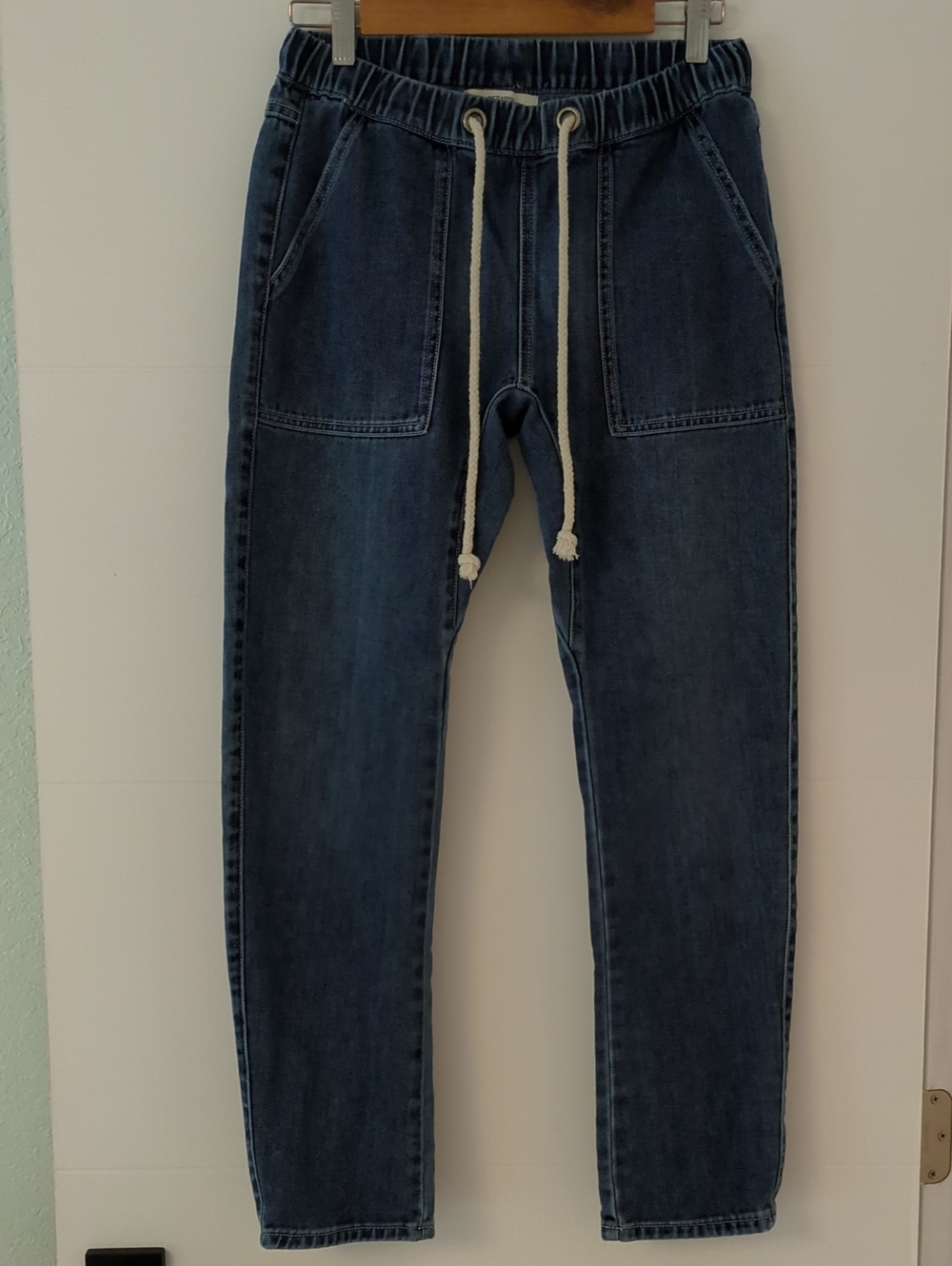 One Teaspoon Navy Blue Relaxed Denim Jogger with Drawstring Sz XS